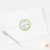 Rustic Homemade Apple Pie Neon Green Check Ronde Sticker (Envelop)