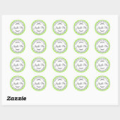 Rustic Homemade Apple Pie Neon Green Check Ronde Sticker (Vel)