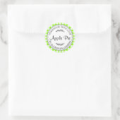 Rustic Homemade Apple Pie Neon Green Check Ronde Sticker (Tas)