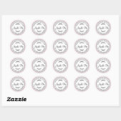 Rustic Homemade Apple Pie Paarse check Ronde Sticker (Vel)