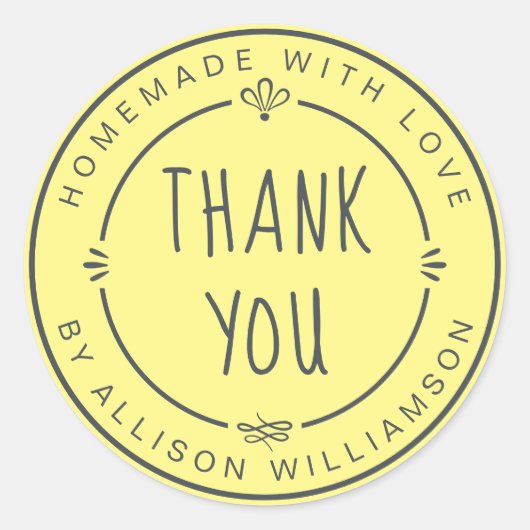 Rustic Homemade Apple Pie Pastel Geel Ronde Sticker (Voorkant)