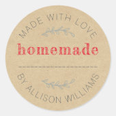 Rustic Homemade Baked Goods Jam Can Kraft Paper Ronde Sticker (Voorkant)