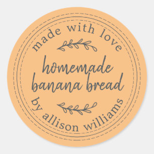 Rustic Homemade Banana Bread Sinaasappel Ronde Sticker