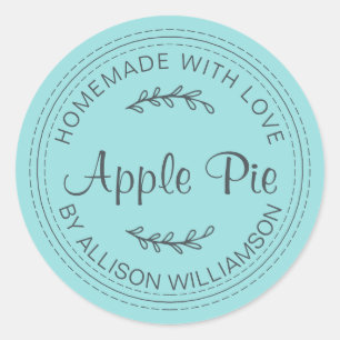 Rustic Homemade Bked Goods Apple Turquoise Ronde Sticker