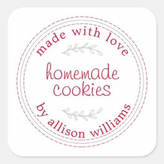 Rustic Homemade Bked Goods Cookies Vierkante Sticker (Voorkant)