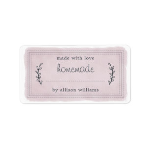 Rustic Homemade Bked Goods Jam Canning Paars Etiket