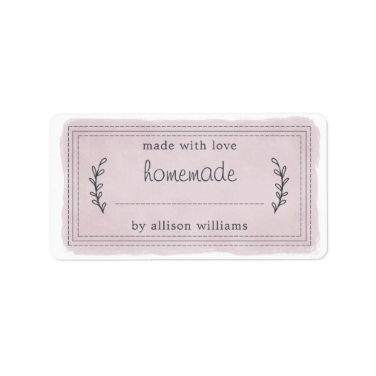 Rustic Homemade Bked Goods Jam Canning Paars Etiket (Voorkant)