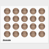 Rustic Homemade Blueberry Jam Barn Wood Ronde Sticker (Vel)