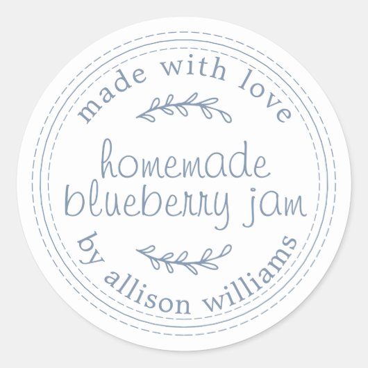Rustic Homemade Blueberry Jam Canning Blue Ronde Sticker (Voorkant)