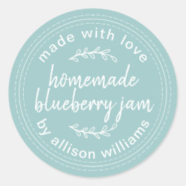 Rustic Homemade Blueberry Jam Canning Blue Ronde Sticker