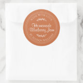 Rustic Homemade Blueberry Jam Canning Burnt Oranje Ronde Sticker (Tas)