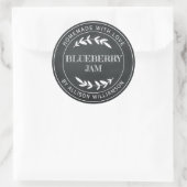 Rustic Homemade Blueberry Jam Canning Chalkboard Ronde Sticker (Tas)