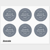 Rustic Homemade Blueberry Jam Canning Dark Blue Ronde Sticker (Vel)