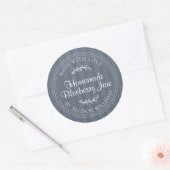 Rustic Homemade Blueberry Jam Canning Dark Blue Ronde Sticker (Envelop)