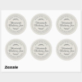 Rustic Homemade Blueberry Jam Canning Grey Ronde Sticker (Vel)