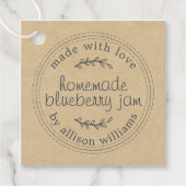 Rustic Homemade Blueberry Jam Canning Kraft Paper Bedankjes Labels (Voorkant)