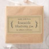 Rustic Homemade Blueberry Jam Canning Kraft Paper Etiket (Insitu)