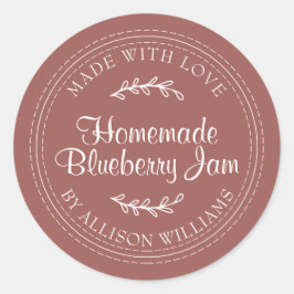 Rustic Homemade Blueberry Jam Canning Paars Ronde Sticker
