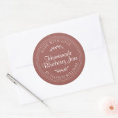 Rustic Homemade Blueberry Jam Canning Paars Ronde Sticker (Envelop)