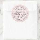 Rustic Homemade Blueberry Jam Canning Pastel Pink Ronde Sticker (Tas)