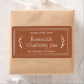 Rustic Homemade Blueberry Jam Canning TerraCotta Etiket (Insitu)