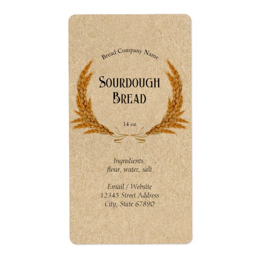 Rustic Homemade Bread Wheat Wreatfood Etiket (Voorkant)