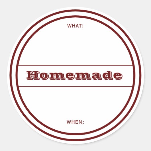 Rustic Homemade Canning Red Date Sticker Labels (Voorkant)