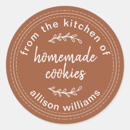 Rustic Homemade Cookies TerraCotta Ronde Sticker
