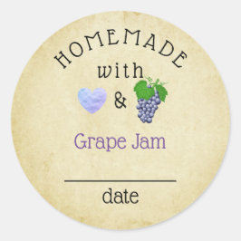 Rustic Homemade Grape Juice Jam of Jelly Label