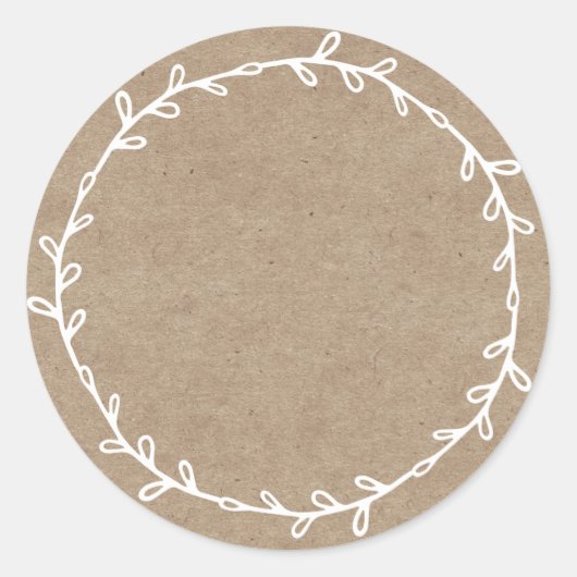 Rustic Homemade Jam Canning Kraft Paper schrijven Ronde Sticker (Voorkant)