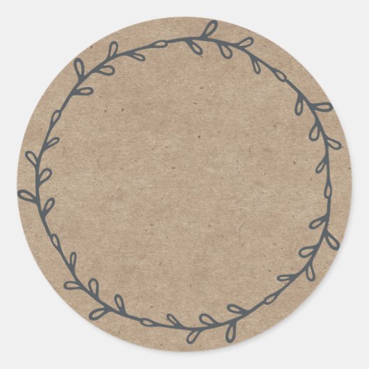Rustic Homemade Jam Canning Kraft Paper schrijven Ronde Sticker (Voorkant)