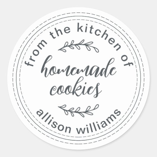 Rustic Homemade koekjes uit de keuken van wit Ronde Sticker (Voorkant)