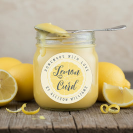 Rustic Homemade Lemon Curd Yellow Ronde Sticker