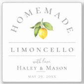 Rustic Homemade Limoncello Label (Voorkant)