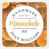 Rustic Homemade Marmelade Vierkante Sticker (Voorkant)
