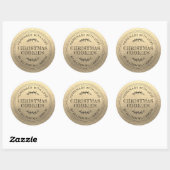 Rustic Homemade met kerstkoekjes Champagne Gold Ronde Sticker (Vel)