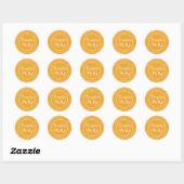 Rustic Homemade Pumpkin Pie Mellow Yellow Ronde Sticker (Vel)