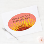 Rustic Homemade Three Alarm Hot Salsa Canning Ovale Sticker (Envelop)