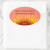 Rustic Homemade Three Alarm Hot Salsa Canning Ovale Sticker (Tas)