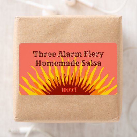 Rustic Homemade Three Alarm Hot Salsa Jar Label (Insitu)