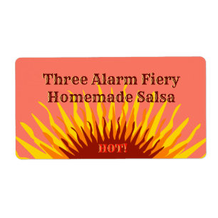 Rustic Homemade Three Alarm Hot Salsa Jar Label