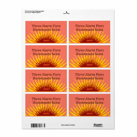 Rustic Homemade Three Alarm Hot Salsa Jar Label (Full Sheet)