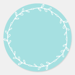 Rustic Homemade Turquoise Blue schrijft aan Ronde Sticker