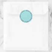 Rustic Homemade Turquoise Blue schrijft aan Ronde Sticker (Tas)