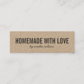 Rustic Homemade with Love Kraft Social Media Mini Visitekaartje (Voorkant)