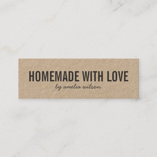 Rustic Homemade with Love Kraft Social Media Mini Visitekaartje (Voorkant)