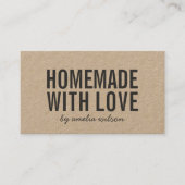 Rustic Homemade With Love Social Media Kraft Visitekaartje (Voorkant)