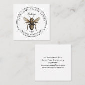 Rustic Honey Bee Apiary Beekeeper Honey Products  Vierkante Visitekaartje (Voorkant / Achterkant)