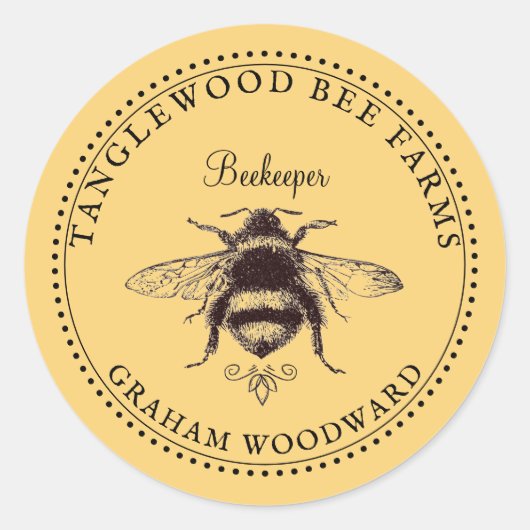 Rustic Honey Bee Apiary Beekeeper Product Labels (Voorkant)