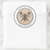 Rustic Honey Bee Beekeeper Apiary Product Ronde Sticker (Tas)